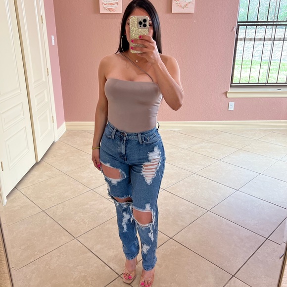 MIRIAM one Strap Bodysuit -light mud - Picture 2 of 4